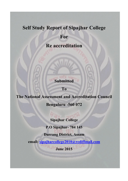 Self Study Report of Sipajhar College for Re Accreditation