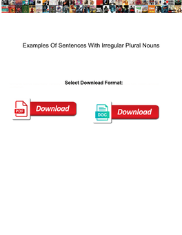 Examples of Sentences with Irregular Plural Nouns