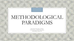 Methodological Paradigms