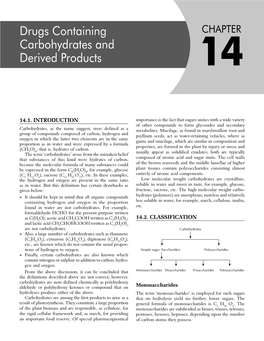 Drugs Containing Carbohydrates and Derived Products 161