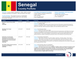Senegal Country Portfolio