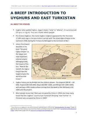 Introduction to Uyghurs & East Turkistan
