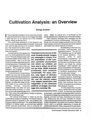 Cultivation Analysis: an Overview