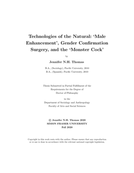 'Male Enhancement', Gender Confirmation Surgery, And