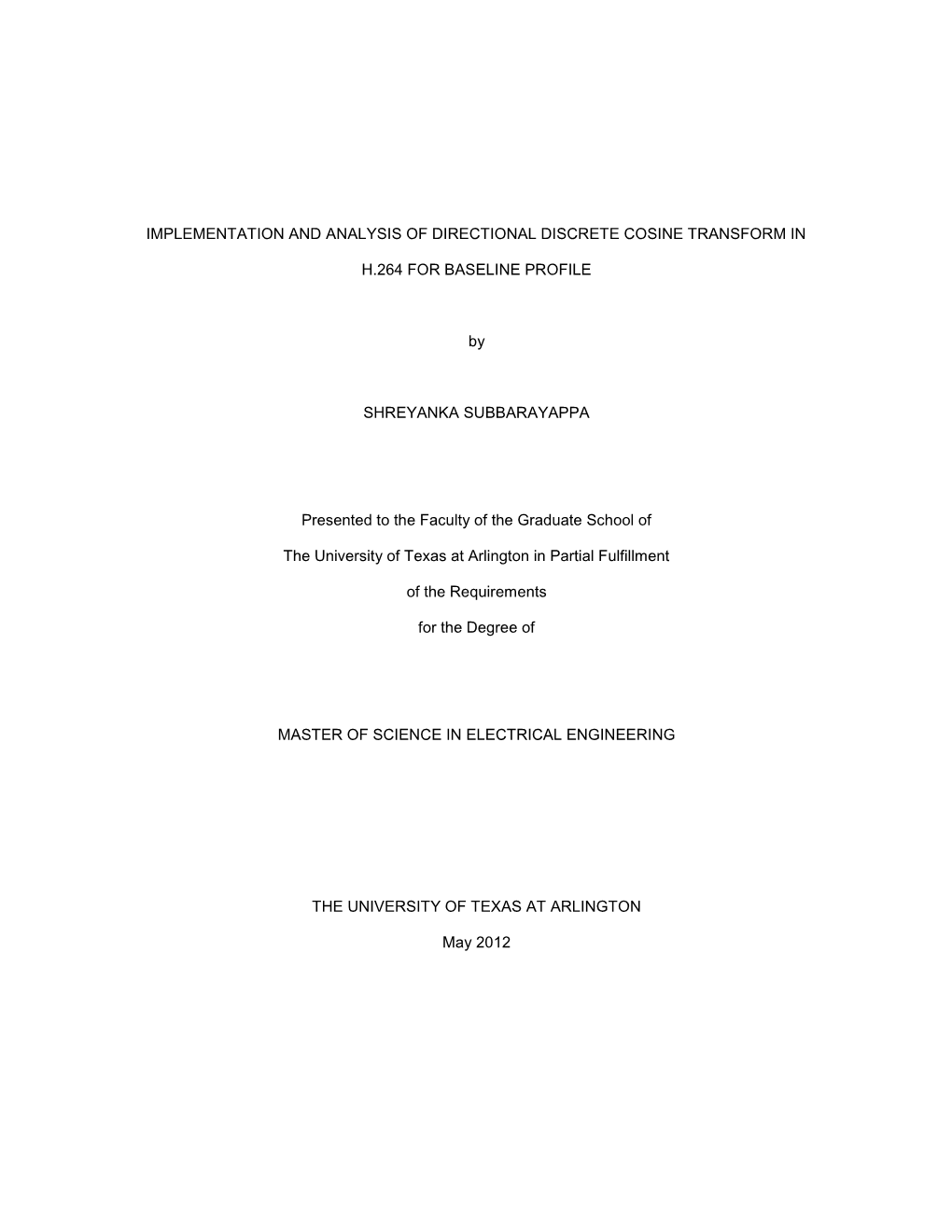 University of Texas at Arlington Dissertation Template