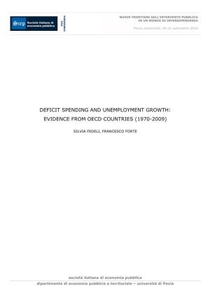 Deficit Spending and Unemployment Growth: Evidence from Oecd Countries (1970-2009)