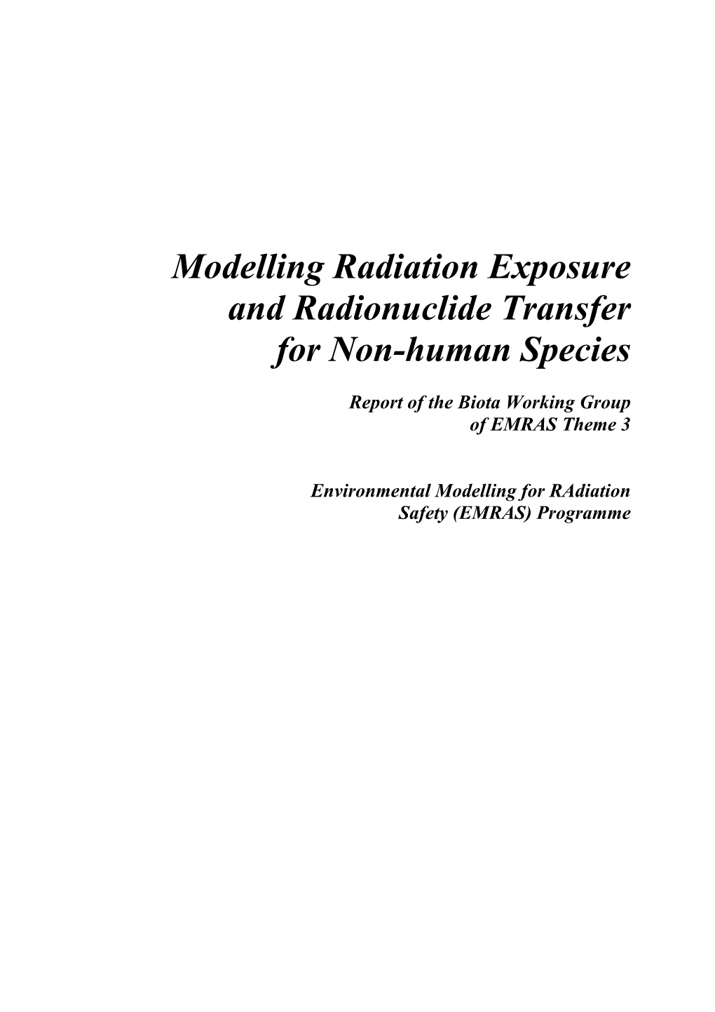 modelling-radiation-exposure-and-radionuclide-transfer-for-non-human