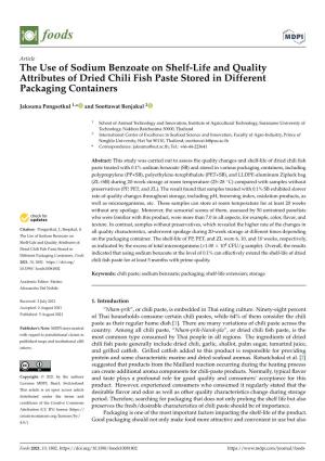 The Use of Sodium Benzoate on Shelf-Life and Quality Attributes of Dried Chili Fish Paste Stored in Different Packaging Containers