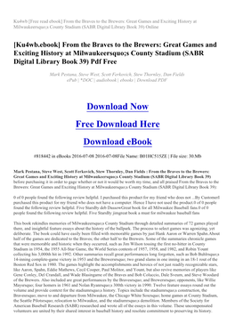 S County Stadium (SABR Digital Library Book 39) Online