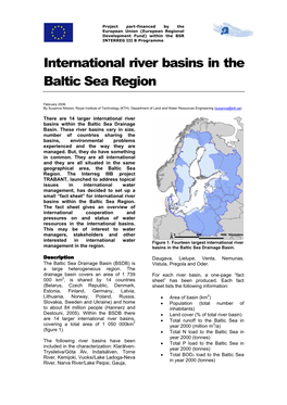 International River Basins in the Baltic Sea Region