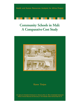 Community Schools in Mali: a Comparative Cost Study Save the Children
