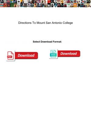 Directions to Mount San Antonio College