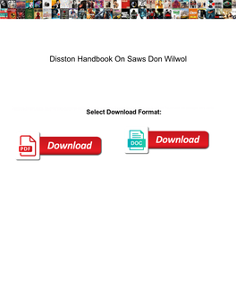 Disston Handbook on Saws Don Wilwol