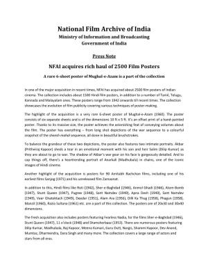 NFAI Acquires Rich Haul of 2500 Film Posters