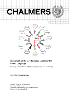 Implementing the GF Resource Grammar for Nepali Language Master of Science Thesis in Software Engineering and Technology