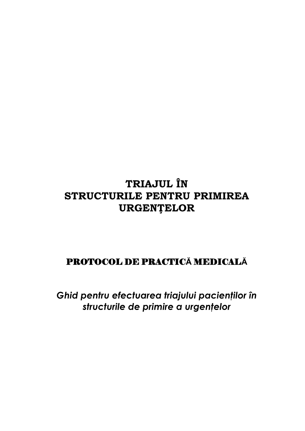 Protocolul De Practică Medicală Pentru Triaj