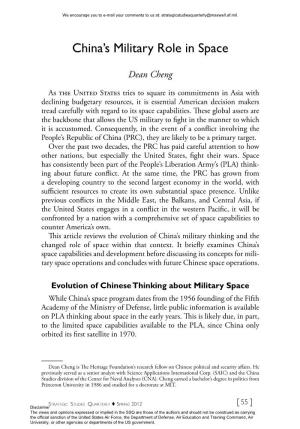 China's Military Role in Space