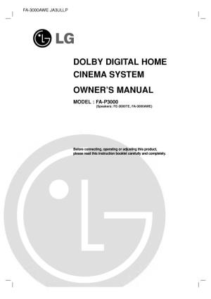 Dolby Digital Home Cinema System Owner's Manual