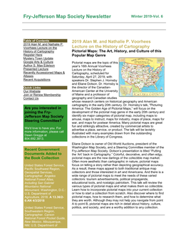 Fry-Jefferson Map Society Newsletter Winter 2019-Vol