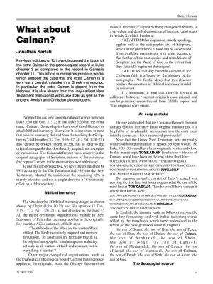 What About Cainan? — Sarfati What About Cainan? — Sarfati