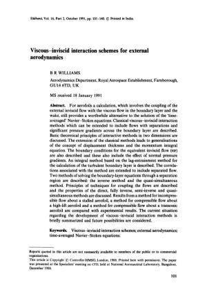 Viscous-Inviscid Interaction Schemes for External Aerodynamics