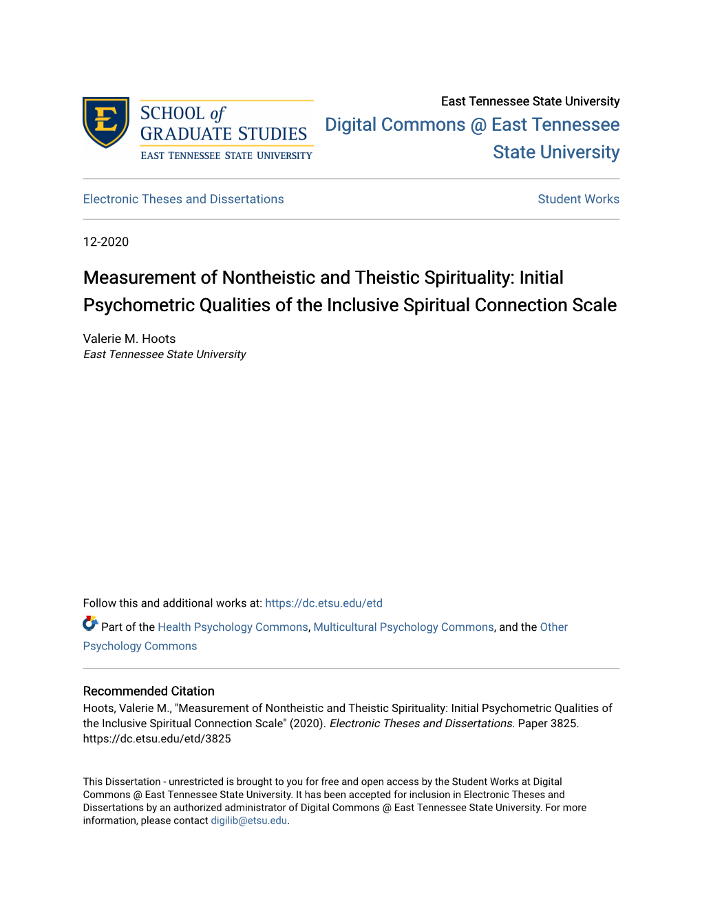 Measurement of Nontheistic and Theistic Spirituality: Initial Psychometric Qualities of the Inclusive Spiritual Connection Scale