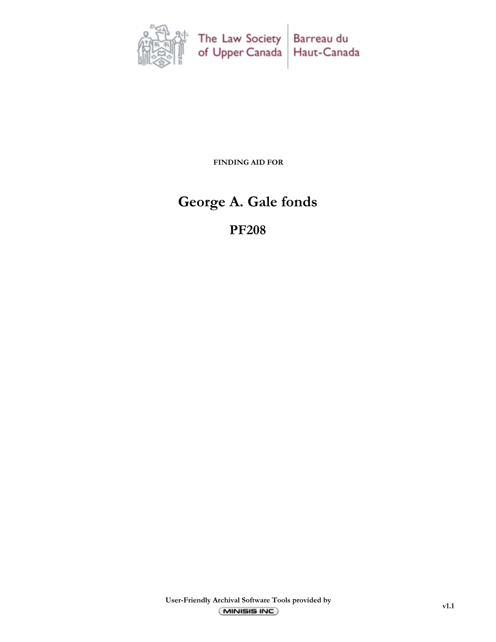 George A. Gale Fonds PF208