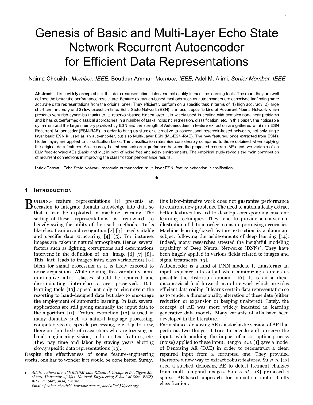 Genesis of Basic and Multi-Layer Echo State Network Recurrent Autoencoder for Efficient Data Representations