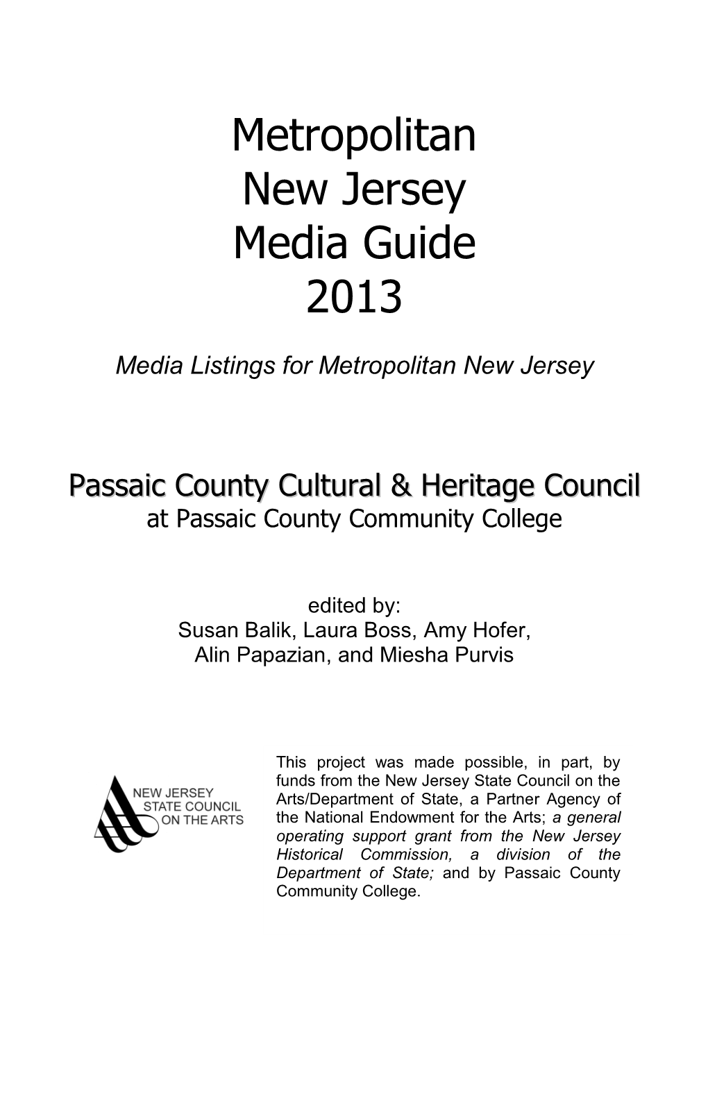 Metropolitan New Jersey Media Guide 2013