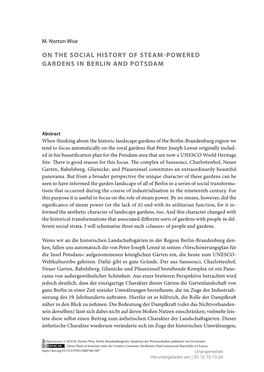On the Social History of Steam-Powered Gardens in Berlin and Potsdam