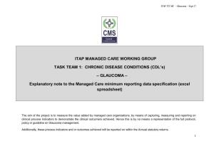 Itap Managed Care Working Group Task Team 1: Chronic