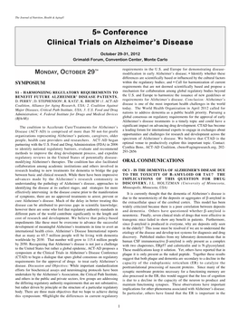5Th Conference Clinical Trials on Alzheimer's Disease