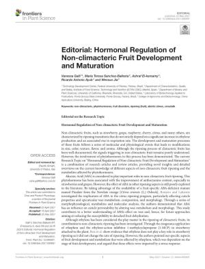 Hormonal Regulation of Non-Climacteric Fruit Development and Maturation