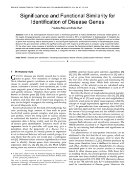 Significance and Functional Similarity for Identification of Disease Genes 3