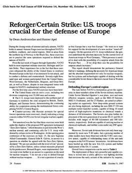 Reforger/Certain Strike: U.S