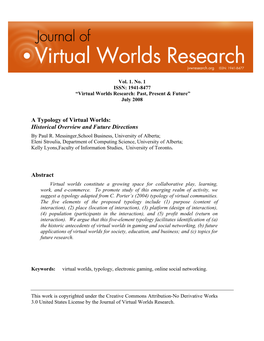 A Typology of Virtual Worlds: Historical Overview and Future Directions by Paul R