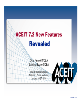 ACEIT 7.2 New Features Revealed