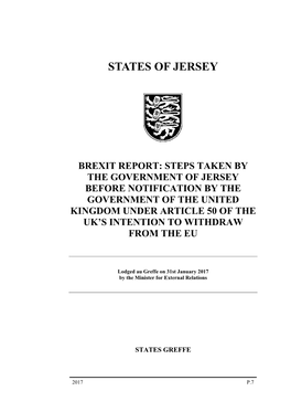 Brexit Report: Steps Taken by the Government of Jersey