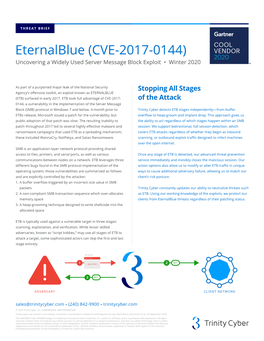 Eternalblue (CVE-2017-0144) Uncovering a Widely Used Server Message Block Exploit • Winter 2020
