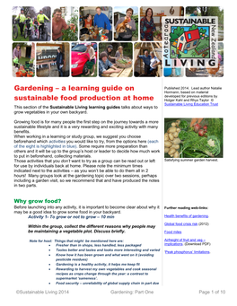 Gardening – a Learning Guide on Sustainable Food Production at Home