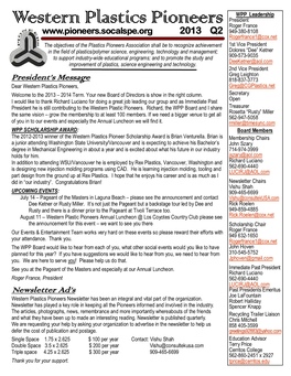 2013 Quarter 2 – Pioneer Newsletter