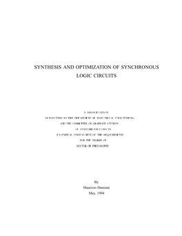Synthesis and Optimization of Synchronous Logic Circuits
