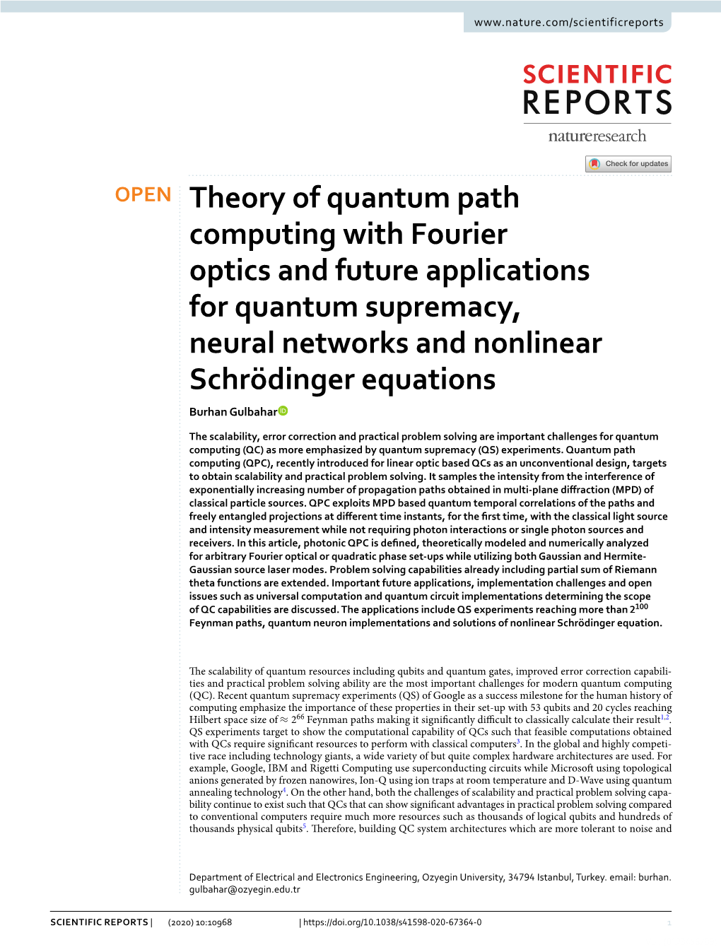 Theory of Quantum Path Computing with Fourier Optics and Future