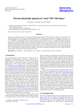 The Far-Ultraviolet Spectra of “Cool” PG 1159 Stars⋆