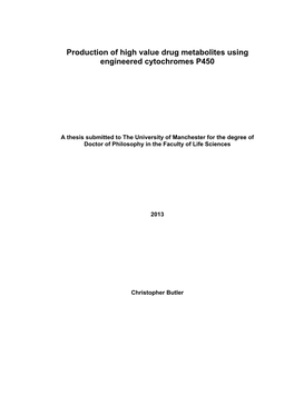 Production of High Value Drug Metabolites Using Engineered Cytochromes P450