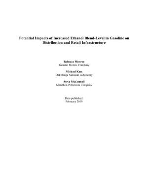 Potential Impacts of Increased Ethanol Blend-Level in Gasoline on Distribution and Retail Infrastructure