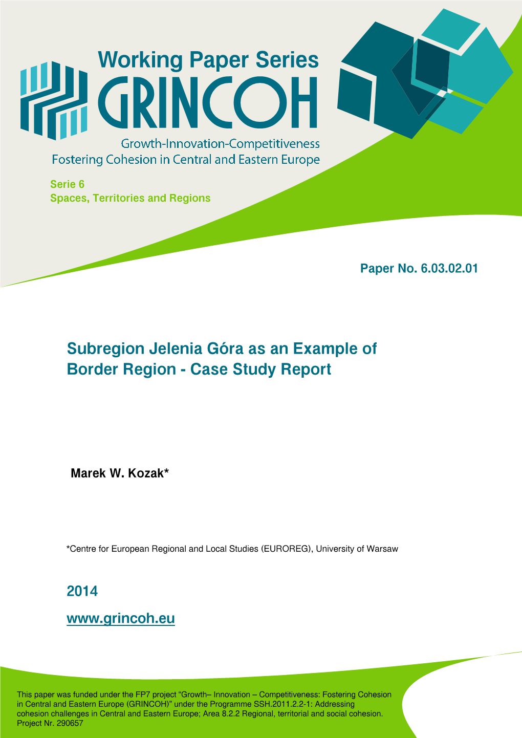 Subregion Jelenia Góra As an Example of Border Region - Case Study Report