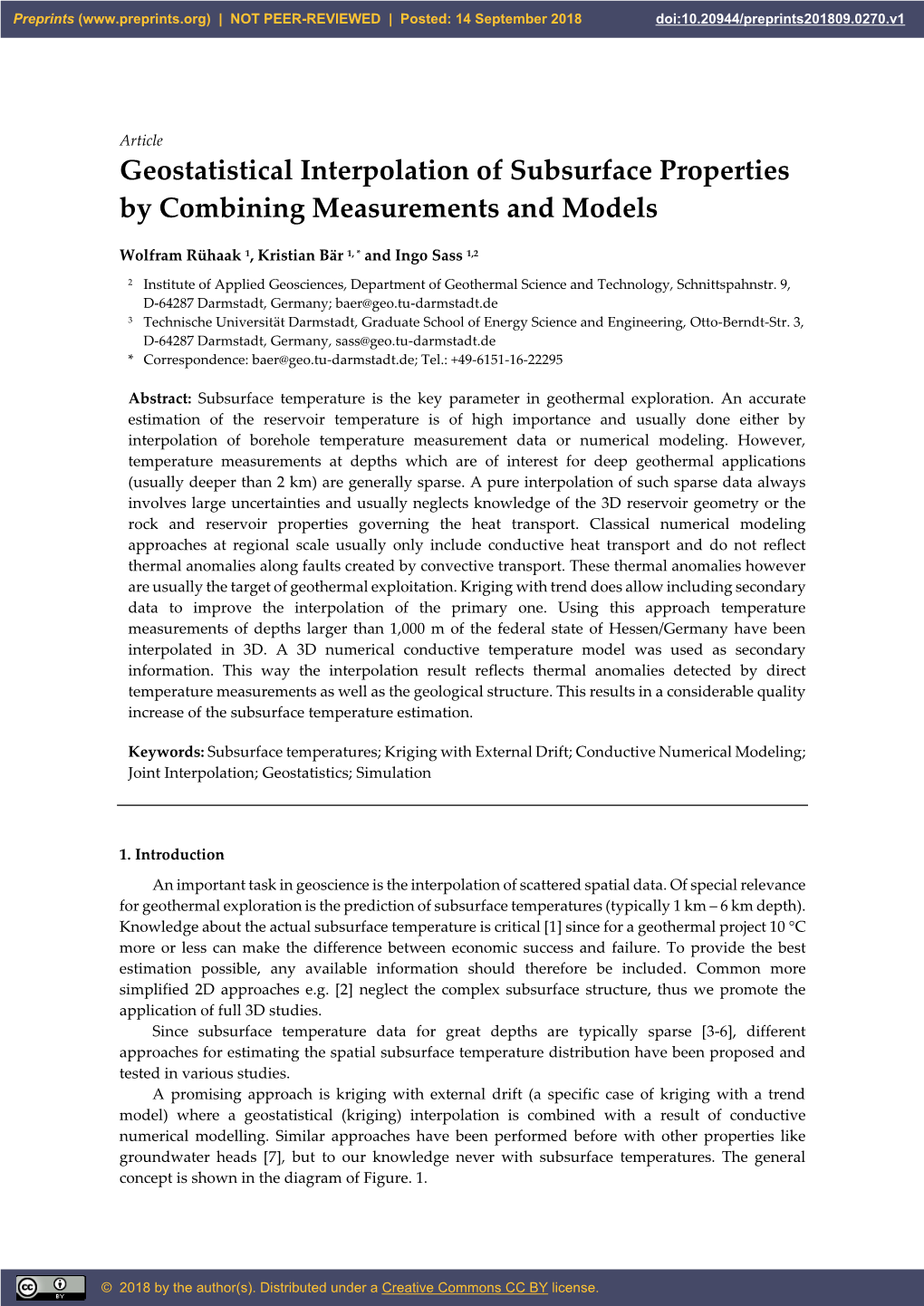 Geostatistical Interpolation of Subsurface Properties by Combining Measurements and Models