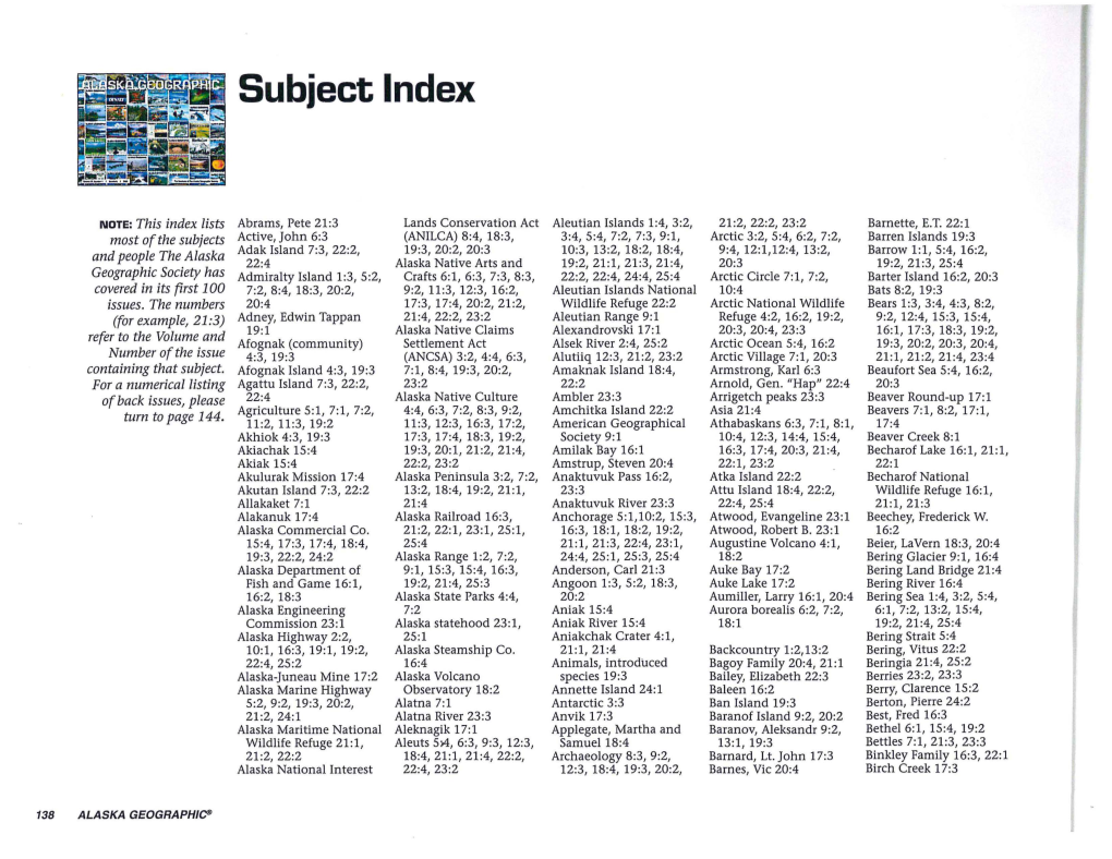 Subject Index