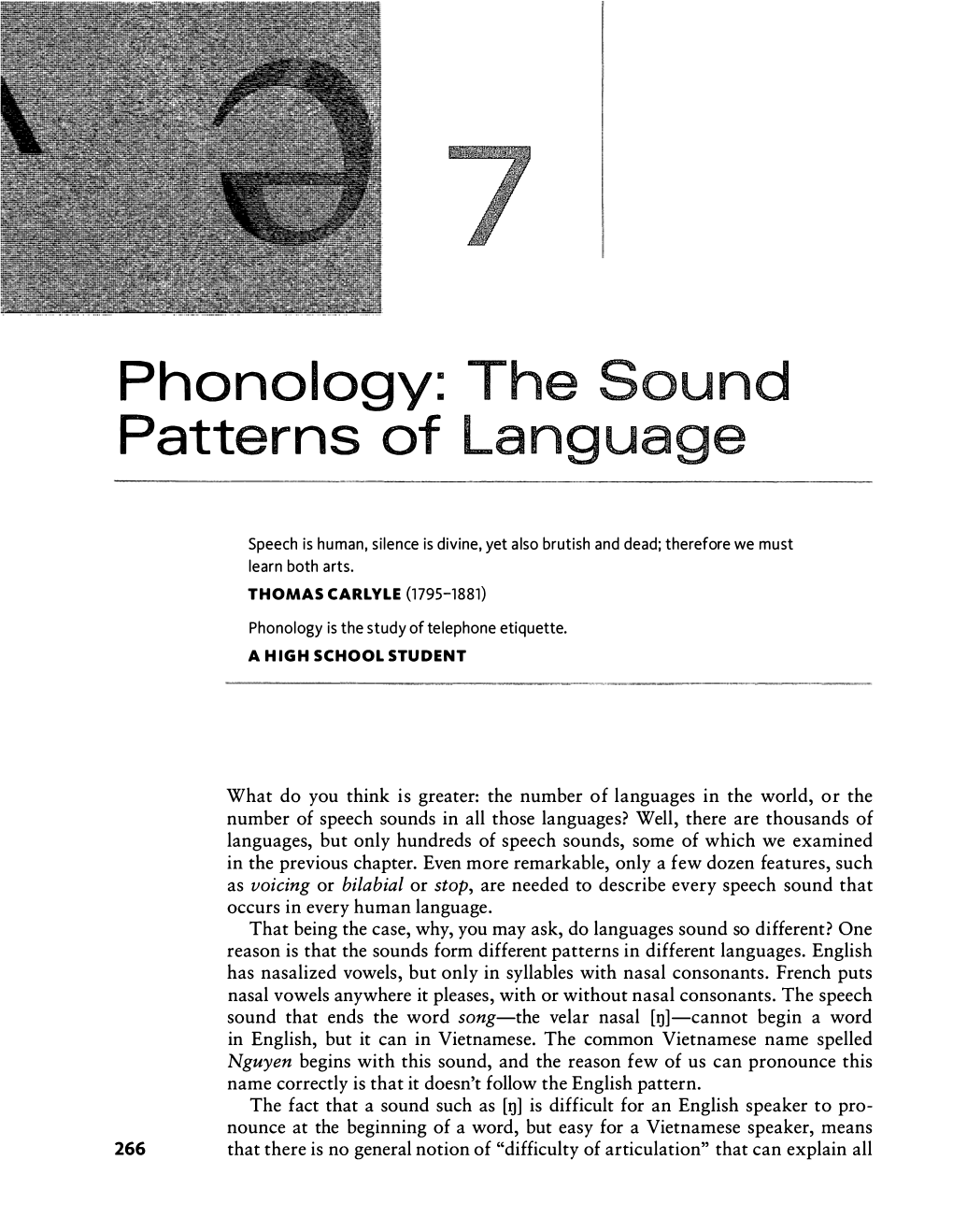 Phonology: the Sound Patterns of Language